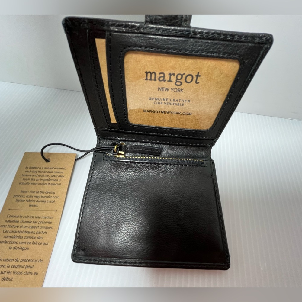 Genuine Leather Lizzie Compact Bifold Wallet by Margot New York - Picture 11 of 16